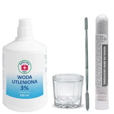 Zestaw do brwi i rzęs henna proszkowa grafit KAMA