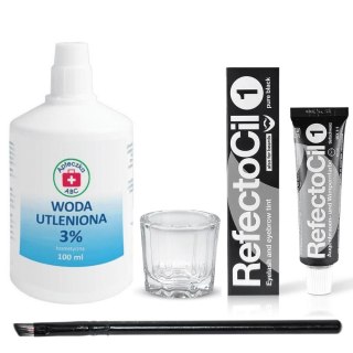 Zestaw do brwi i rzęs henna żelowa czarna RefectoCil