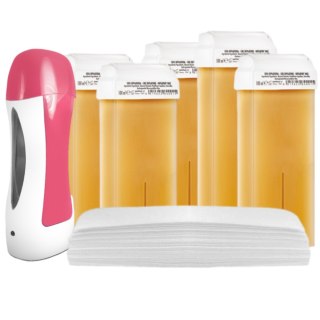 Zestaw do depilacji XL OPTIMA podgrzewacz+5 wosków+paski