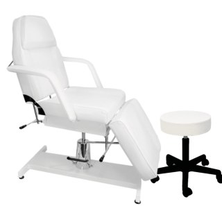 Zestaw mebli kosmetycznych: fotel + taboret bez oparcia - CLASSIC