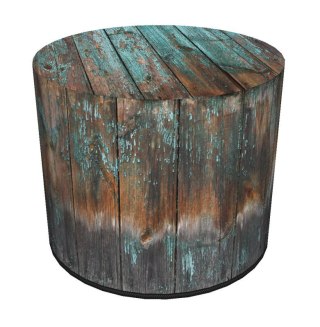 Okrągła pufa dekoracyjna, Bertoni, nadruk Havana - do salonu, do pokoju dziecka, walec 40cm, elegancka, zamek błyskawiczny, zdej