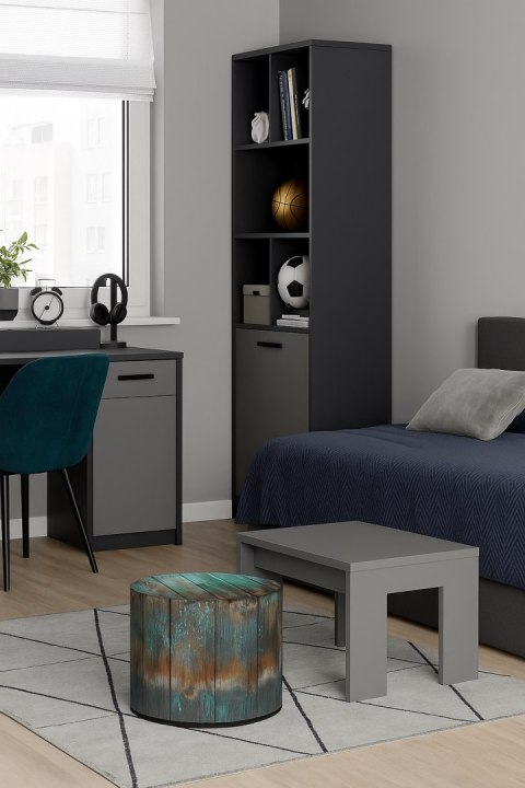 Okrągła pufa dekoracyjna, Bertoni, nadruk Havana - do salonu, do pokoju dziecka, walec 40cm, elegancka, zamek błyskawiczny, zdej