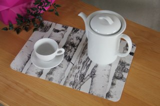 Podkładka prostokątna na stół 29×42 cm, wzór Brzozy - ekologiczny filc, pranie 40 °C, Bertoni