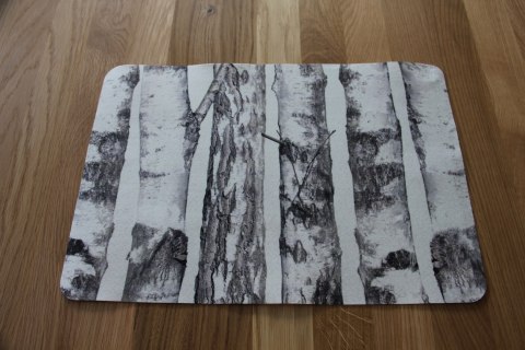 Podkładka prostokątna na stół 29×42 cm, wzór Brzozy - ekologiczny filc, pranie 40 °C, Bertoni
