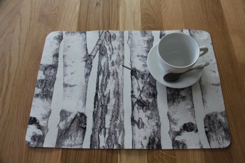 Podkładka prostokątna na stół 29×42 cm, wzór Brzozy - ekologiczny filc, pranie 40 °C, Bertoni