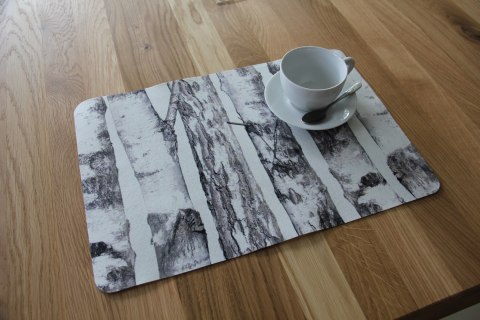 Podkładka prostokątna na stół 29×42 cm, wzór Brzozy - ekologiczny filc, pranie 40 °C, Bertoni