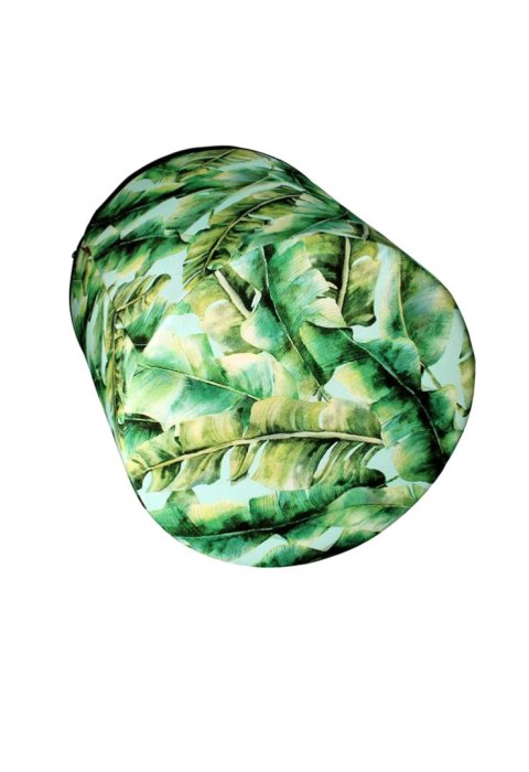 Okrągła pufa dekoracyjna, Bertoni, nadruk Ibiza Day - do salonu, do pokoju dziecka, walec 40cm, elegancka, zamek błyskawiczny, z