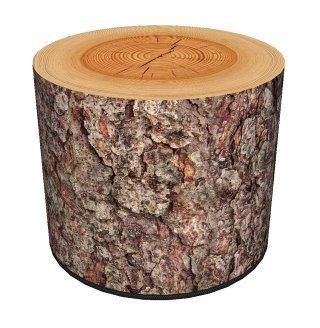 Okrągła pufa dekoracyjna, Bertoni, nadruk Sosna - do salonu, do pokoju dziecka, walec 40cm, elegancka, zamek błyskawiczny, zdejm