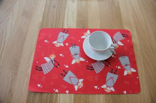 Podkładka prostokątna na stół 29×42 cm, wzór Angel Red - ekologiczny filc, pranie 40 °C, Bertoni