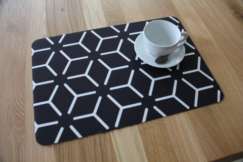 Podkładka prostokątna na stół 29×42 cm, wzór Star - ekologiczny filc, pranie 40 °C, Bertoni