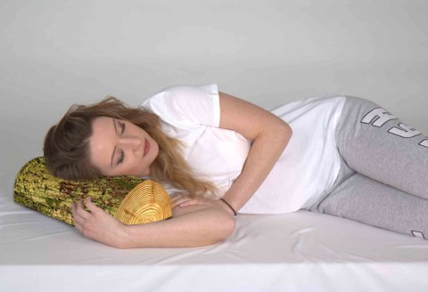 Poduszka półwałek Omszony 10x40 cm - ergonomiczna, z pianką memory, pod plecy, kark i szyję, dekoracyjna - Bertoni