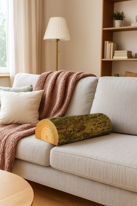 Poduszka półwałek Omszony 10x40 cm - ergonomiczna, z pianką memory, pod plecy, kark i szyję, dekoracyjna - Bertoni