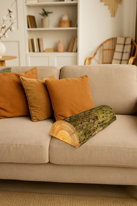 Poduszka półwałek Omszony 10x40 cm - ergonomiczna, z pianką memory, pod plecy, kark i szyję, dekoracyjna - Bertoni