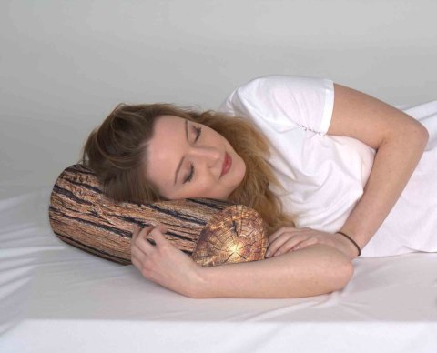 Poduszka rehabilitacyjna wałek Akacja Ø15x40 cm - welur, pianka memory foam, do podparcia karku i pleców, Bertoni