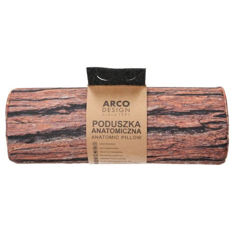 Poduszka rehabilitacyjna wałek Akacja Ø15x40 cm - welur, pianka memory foam, do podparcia karku i pleców, Bertoni