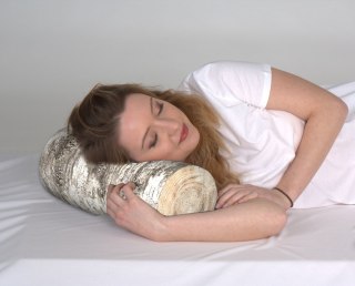 Poduszka rehabilitacyjna wałek Brzoza Ø15x40 cm - welur, pianka memory foam, do podparcia karku i pleców, Bertoni
