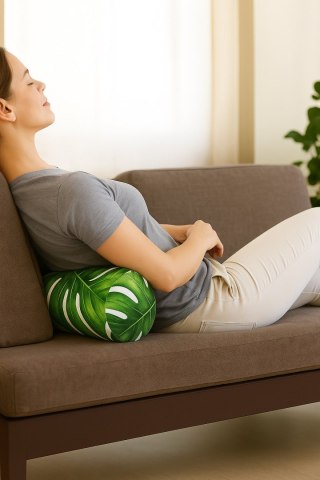 Poduszka rehabilitacyjna wałek Galapagos Day Ø15x40 cm - welur, pianka memory foam, do podparcia karku i pleców, Bertoni