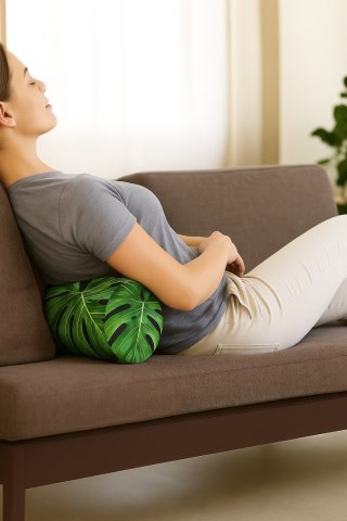 Poduszka rehabilitacyjna wałek Galapagos Night Ø15x40 cm - welur, pianka memory foam, do podparcia karku i pleców, Bertoni