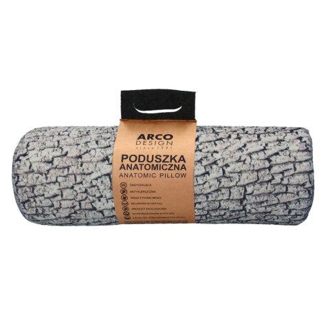Poduszka rehabilitacyjna wałek Olcha Ø15x40 cm - welur, pianka memory foam, do podparcia karku i pleców, Bertoni