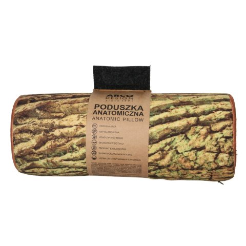 Poduszka rehabilitacyjna wałek Omszony Ø15x40 cm - welur, pianka memory foam, do podparcia karku i pleców, Bertoni