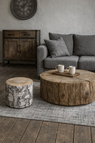 Pufa Codura Wodoodporna do Domu i Ogrodu - wzór Breza, Elegancka, Wygodna, Stabilna, Zamek Błyskawiczny, 40 cm, Bertoni