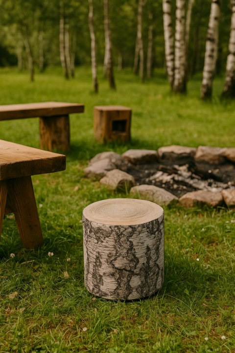 Pufa Codura Wodoodporna do Domu i Ogrodu - wzór Breza, Elegancka, Wygodna, Stabilna, Zamek Błyskawiczny, 40 cm, Bertoni