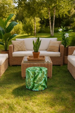 Pufa Codura Wodoodporna do Domu i Ogrodu - wzór Ibiza Day, Elegancka, Wygodna, Stabilna, Zamek Błyskawiczny, 40 cm, Bertoni