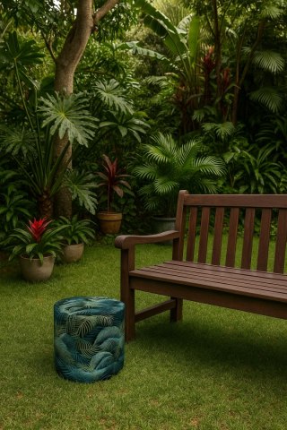 Pufa Codura Wodoodporna do Domu i Ogrodu - wzór Mallorca, Elegancka, Wygodna, Stabilna, Zamek Błyskawiczny, 40 cm, Bertoni