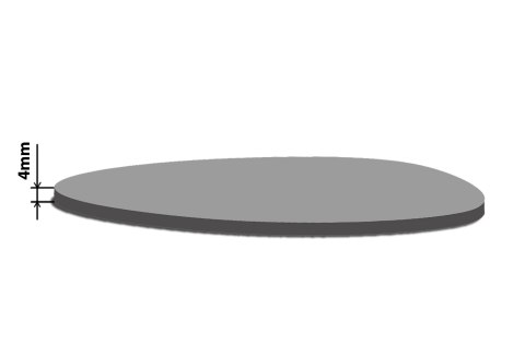 Podkładka owalna na stół, wzór Lambada Green 36×32 cm - gruby filc 4 mm, full-color, odporna na temperaturę do 120 °C, do kuchni