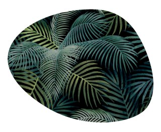 Podkładka owalna na stół, wzór Mallorca 36×32 cm - gruby filc 4 mm, full-color, odporna na temperaturę do 120 °C, do kuchni lub 