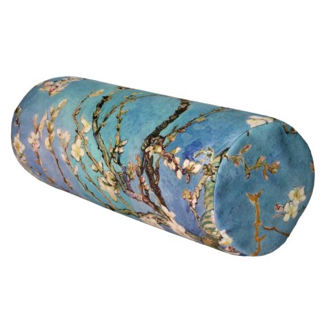 Poduszka rehabilitacyjna wałek Almond Ø15x40 cm - welur, pianka memory foam, do podparcia karku i pleców, Bertoni