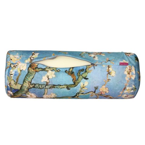 Poduszka rehabilitacyjna wałek Almond Ø15x40 cm - welur, pianka memory foam, do podparcia karku i pleców, Bertoni