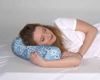 Poduszka rehabilitacyjna wałek Malaga Ø15x40 cm - welur, pianka memory foam, do podparcia karku i pleców, Bertoni