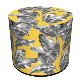 Pufa Codura Wodoodporna do Domu i Ogrodu - wzór Bananeria, Elegancka, Wygodna, Stabilna, Zamek Błyskawiczny, 40 cm, Bertoni