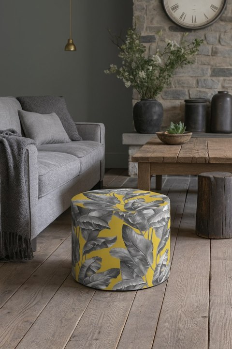 Pufa Codura Wodoodporna do Domu i Ogrodu - wzór Bananeria, Elegancka, Wygodna, Stabilna, Zamek Błyskawiczny, 40 cm, Bertoni