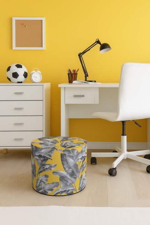 Pufa Codura Wodoodporna do Domu i Ogrodu - wzór Bananeria, Elegancka, Wygodna, Stabilna, Zamek Błyskawiczny, 40 cm, Bertoni