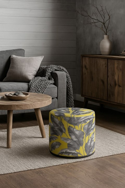 Pufa Codura Wodoodporna do Domu i Ogrodu - wzór Bananeria, Elegancka, Wygodna, Stabilna, Zamek Błyskawiczny, 40 cm, Bertoni