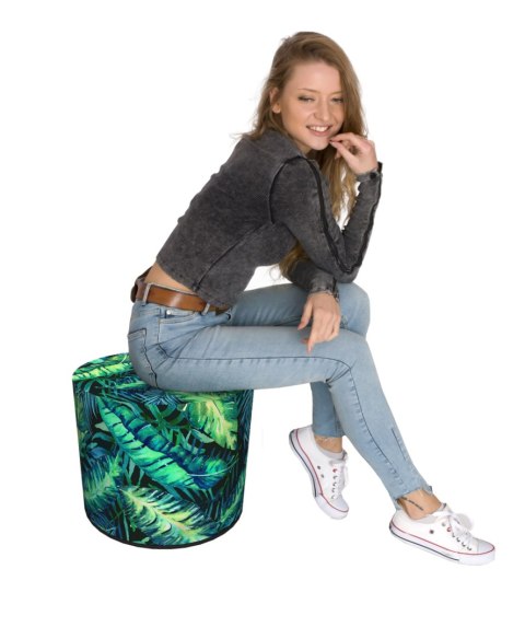 Pufa Codura Wodoodporna do Domu i Ogrodu - wzór Calipso, Elegancka, Wygodna, Stabilna, Zamek Błyskawiczny, 40 cm, Bertoni