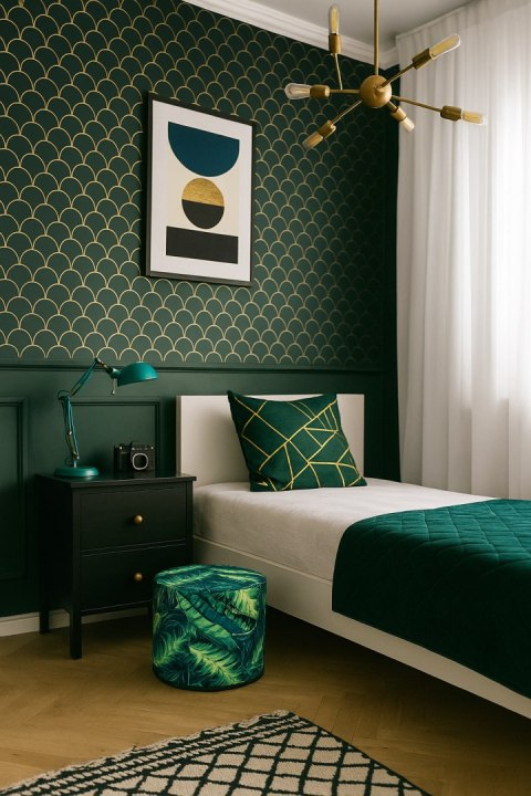 Pufa Codura Wodoodporna do Domu i Ogrodu - wzór Calipso, Elegancka, Wygodna, Stabilna, Zamek Błyskawiczny, 40 cm, Bertoni