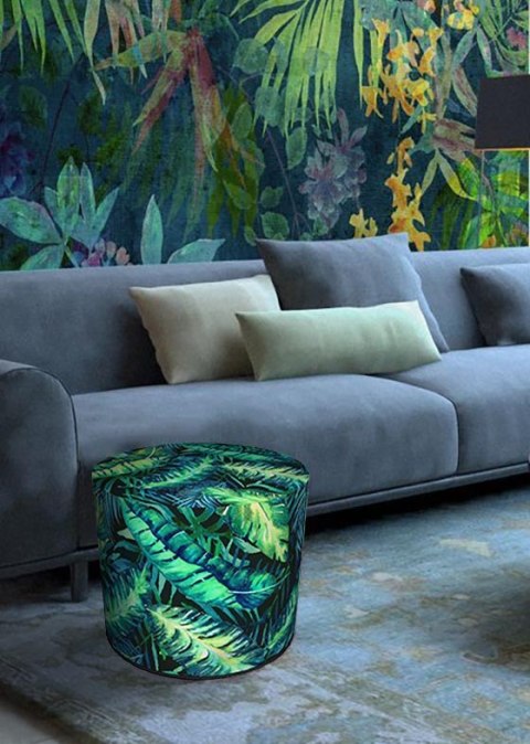 Pufa Codura Wodoodporna do Domu i Ogrodu - wzór Calipso, Elegancka, Wygodna, Stabilna, Zamek Błyskawiczny, 40 cm, Bertoni