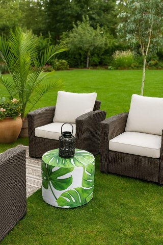 Pufa Codura Wodoodporna do Domu i Ogrodu - wzór Galapagos Day, Elegancka, Wygodna, Stabilna, Zamek Błyskawiczny, 40 cm, Bertoni