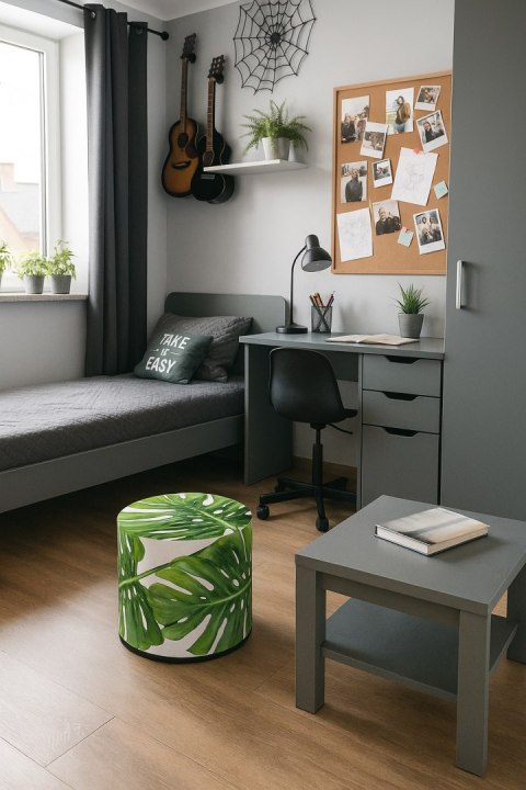 Pufa Codura Wodoodporna do Domu i Ogrodu - wzór Galapagos Day, Elegancka, Wygodna, Stabilna, Zamek Błyskawiczny, 40 cm, Bertoni