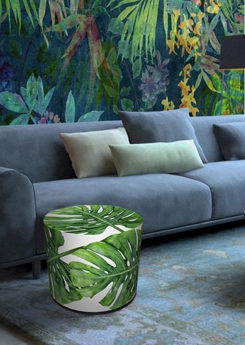 Pufa Codura Wodoodporna do Domu i Ogrodu - wzór Galapagos Day, Elegancka, Wygodna, Stabilna, Zamek Błyskawiczny, 40 cm, Bertoni