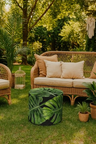 Pufa Codura Wodoodporna do Domu i Ogrodu - wzór Galapagos Night, Elegancka, Wygodna, Stabilna, Zamek Błyskawiczny, 40 cm, Berton