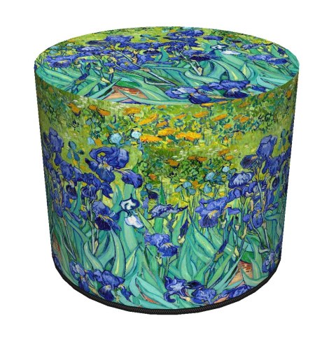 Pufa Codura Wodoodporna do Domu i Ogrodu - wzór Irysy, Elegancka, Wygodna, Stabilna, Zamek Błyskawiczny, 40 cm, Bertoni