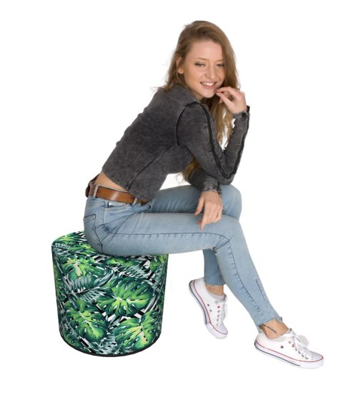 Pufa Codura Wodoodporna do Domu i Ogrodu - wzór Kostaryka, Elegancka, Wygodna, Stabilna, Zamek Błyskawiczny, 40 cm, Bertoni