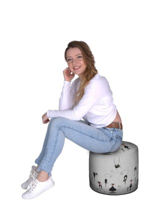 Pufa Walec Codura GR Cats 40x40 cm