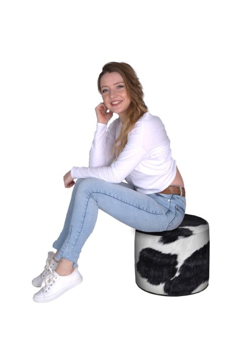 Pufa Walec Codura GR Cow 40x40 cm
