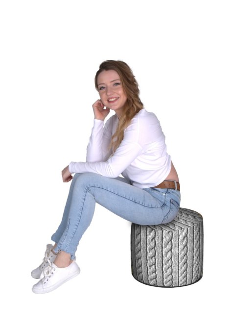 Pufa Walec Codura GR Warkocz 40x40 cm