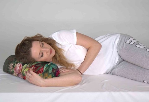 Poduszka półwałek Bukiet 10x40 cm - ergonomiczna, z pianką memory, pod plecy, kark i szyję, dekoracyjna - Bertoni